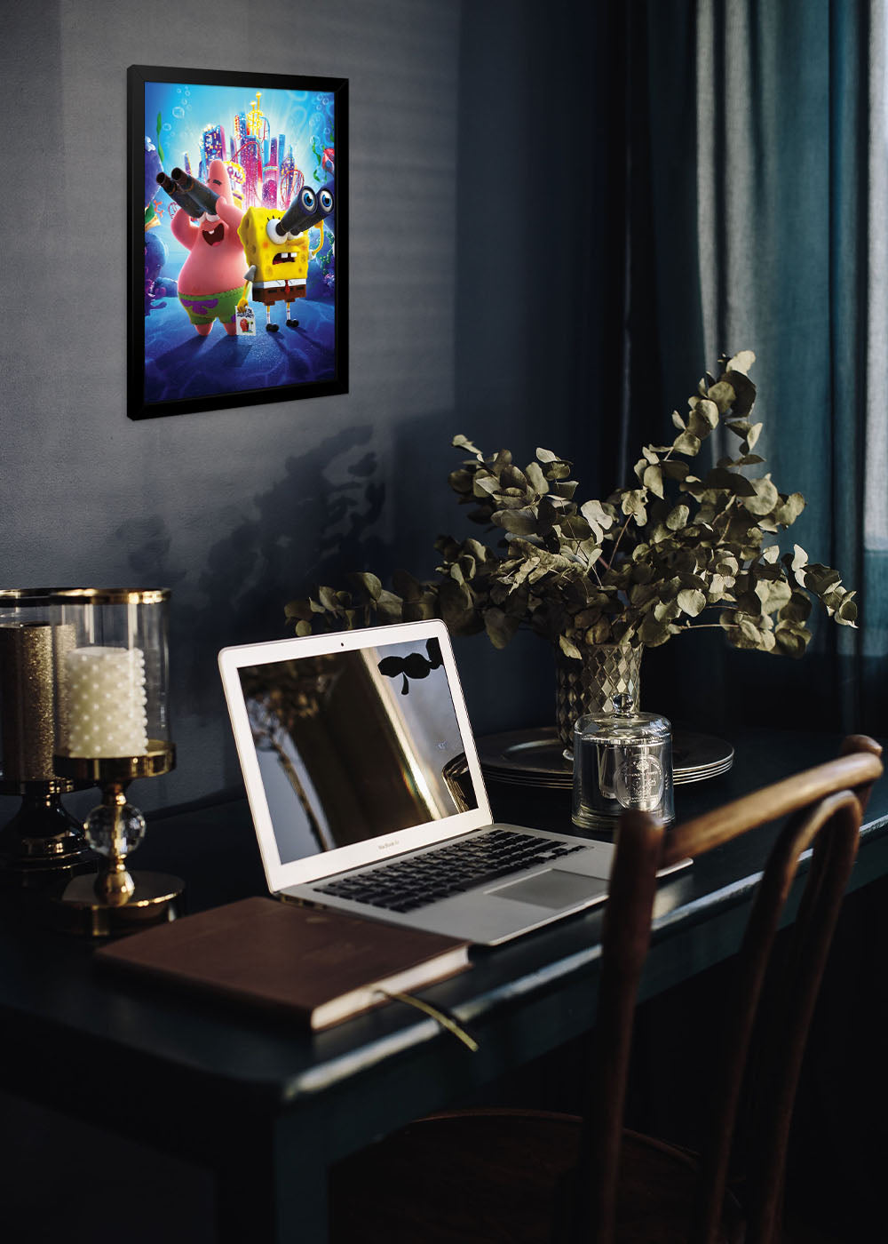 Quadro Decorativo Bob Esponja e Patrick - Com vidro