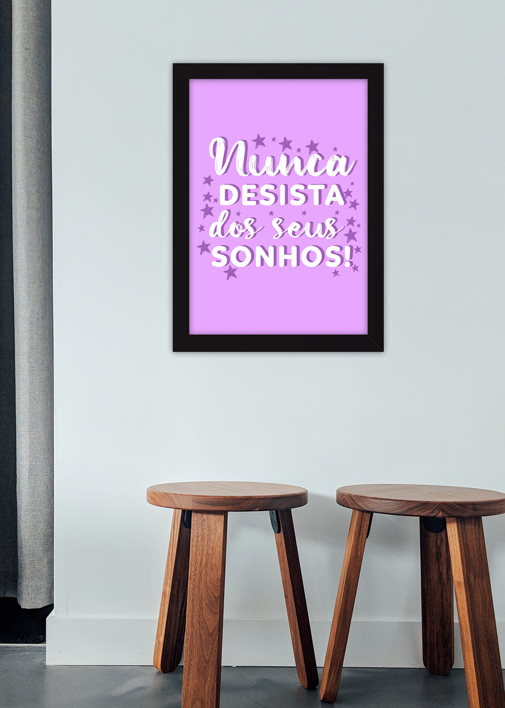 Quadro Decorativo Nunca desista - Com vidro