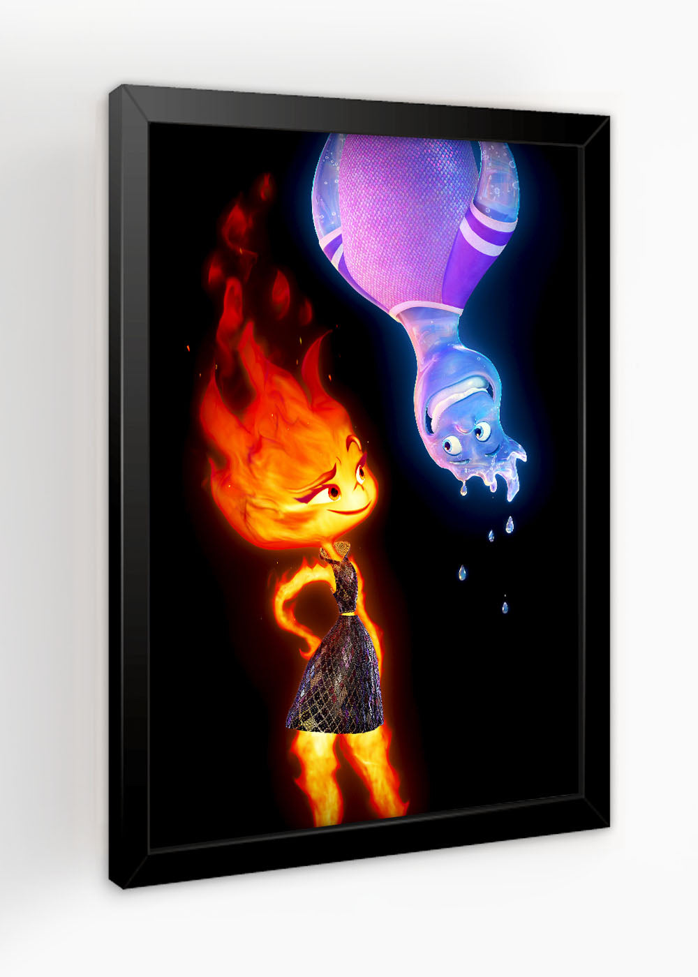 Quadro Decorativo Fogo e a agua - Com vidro