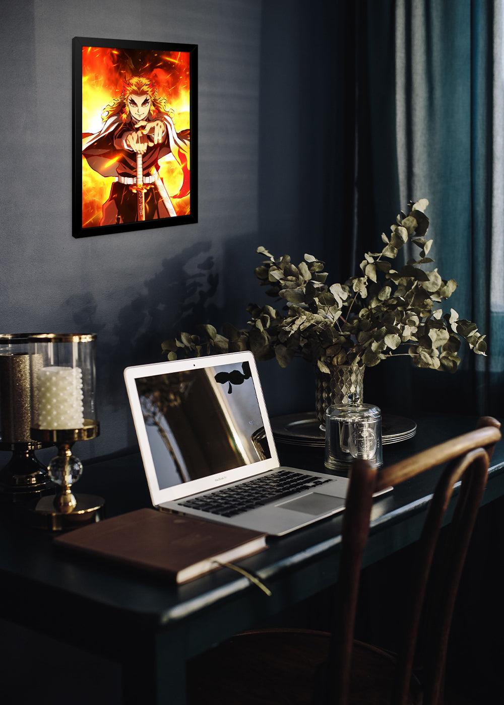 Quadro Decorativo Demon Slayer - Kyojuro Rengoku - Com vidro