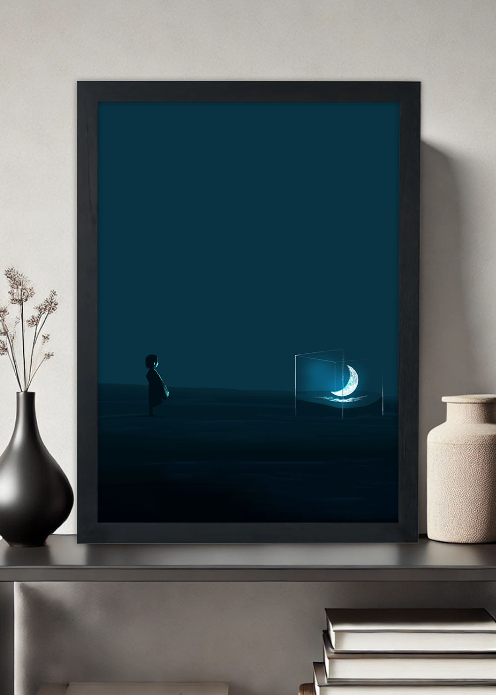 Quadro Decorativo A luz da noite - Com vidro