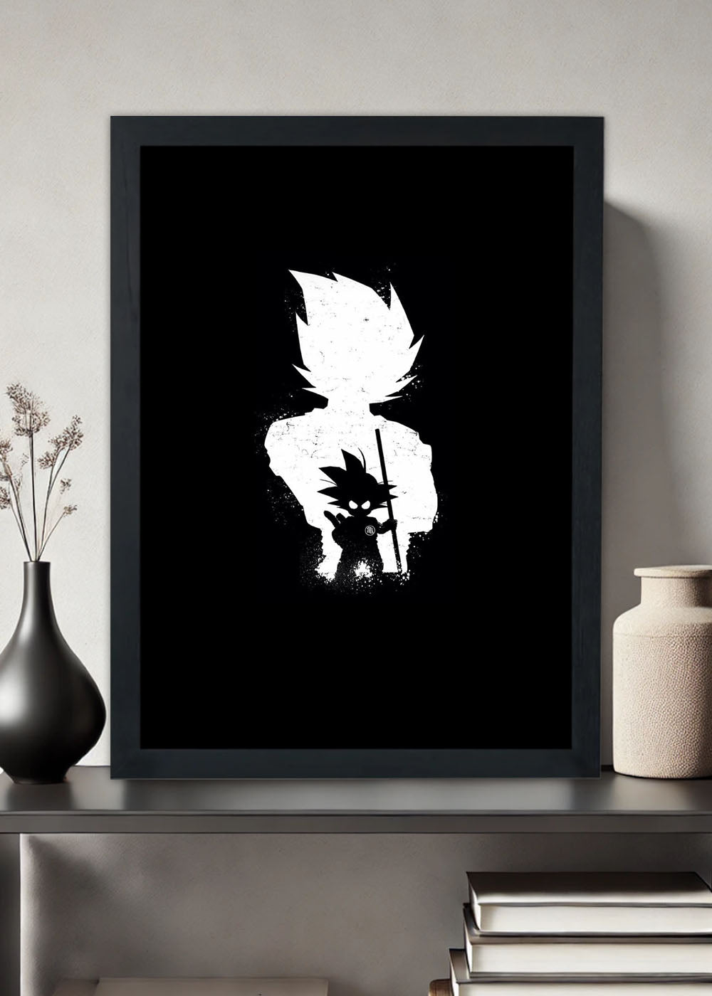 Quadro Son Goku e Vegeta - Com vidro