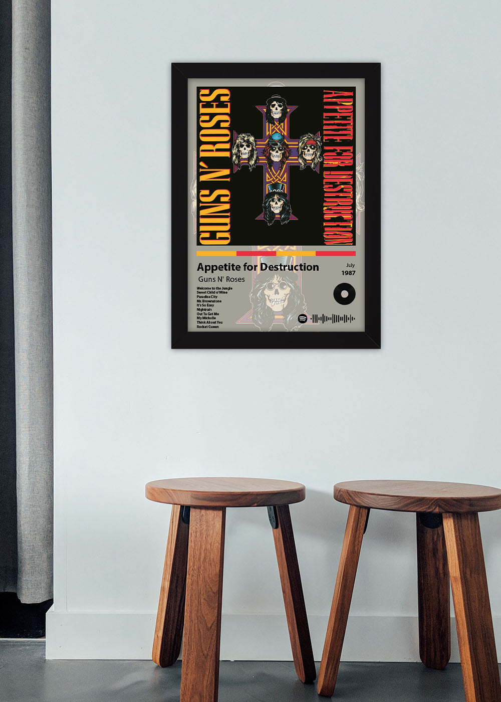 Quadro Appetite for Destruction - Guns 'N Roses - Com vidro