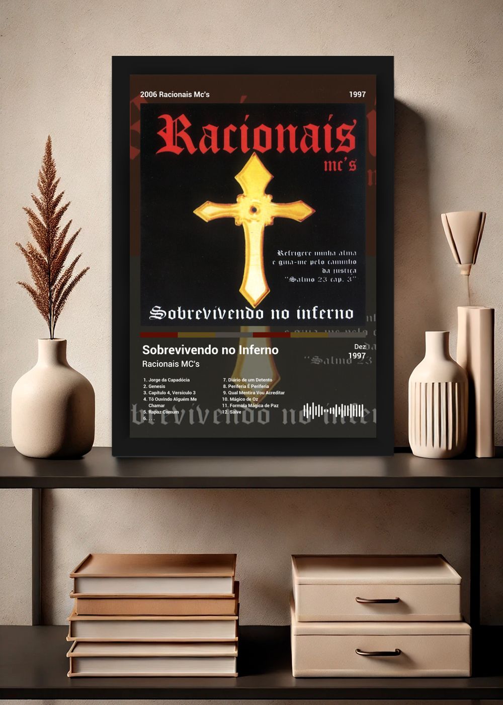 Quadro Racionais MC's Sobrevivendo no... (Colored) Com Vidro