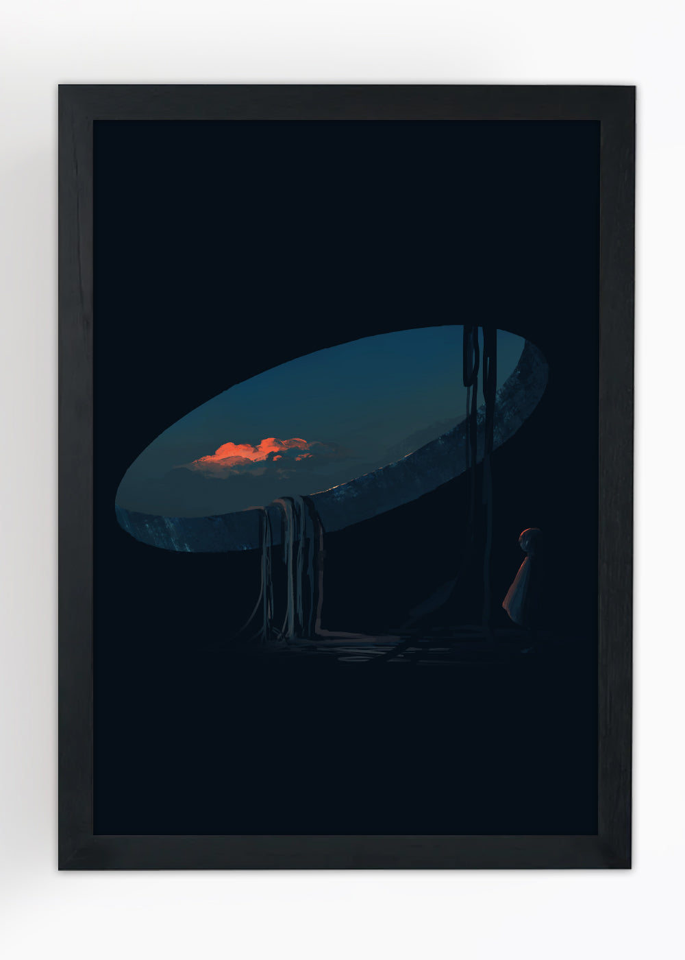 Quadro Decorativo A menina solitaria - Com vidro