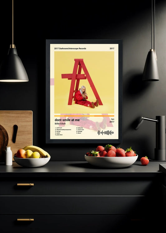 Quadro Billie Eilish dont smile at me (Light) Com Vidro