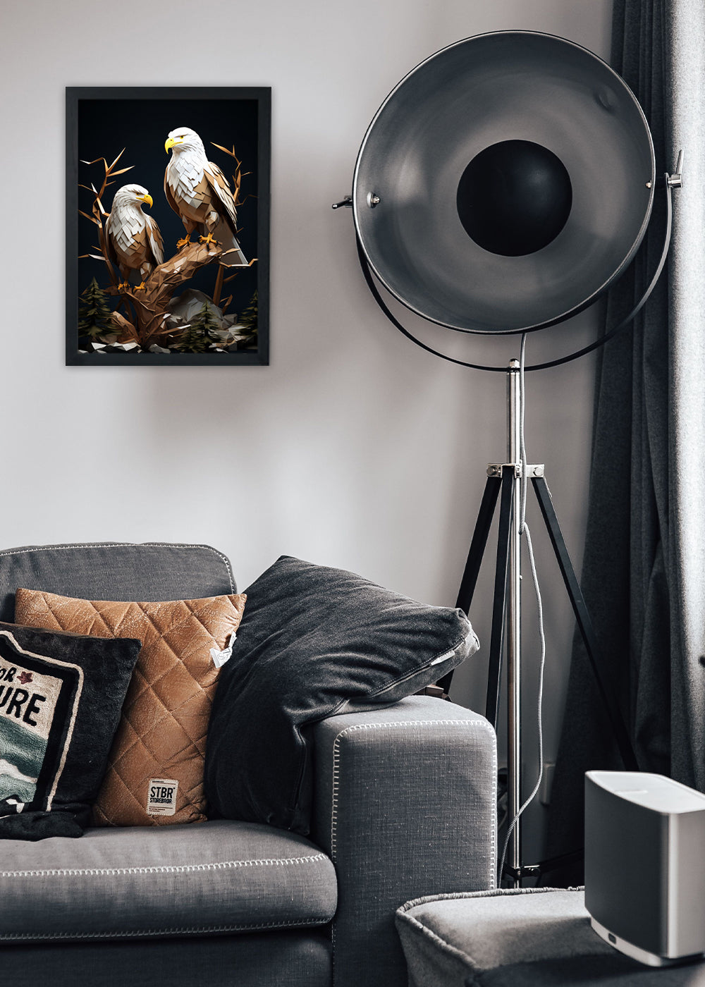 Quadro Decorativo familia de aguias - Animais - Com vidro