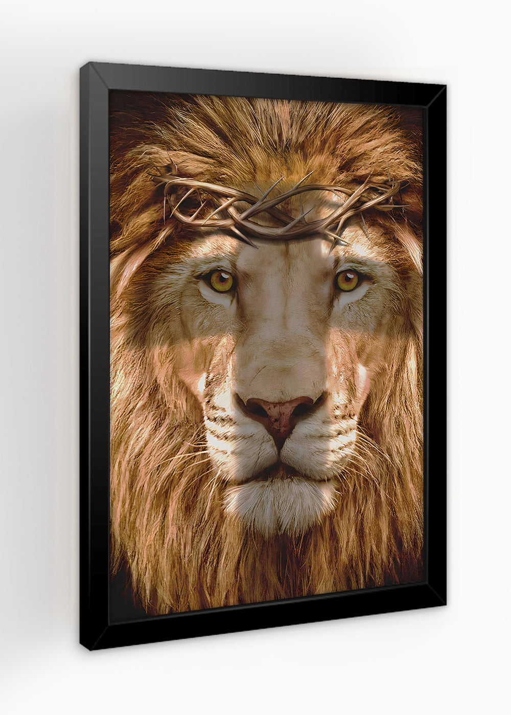 Quadro Coroa de espinhos em um leão - Religião - Com vidro
