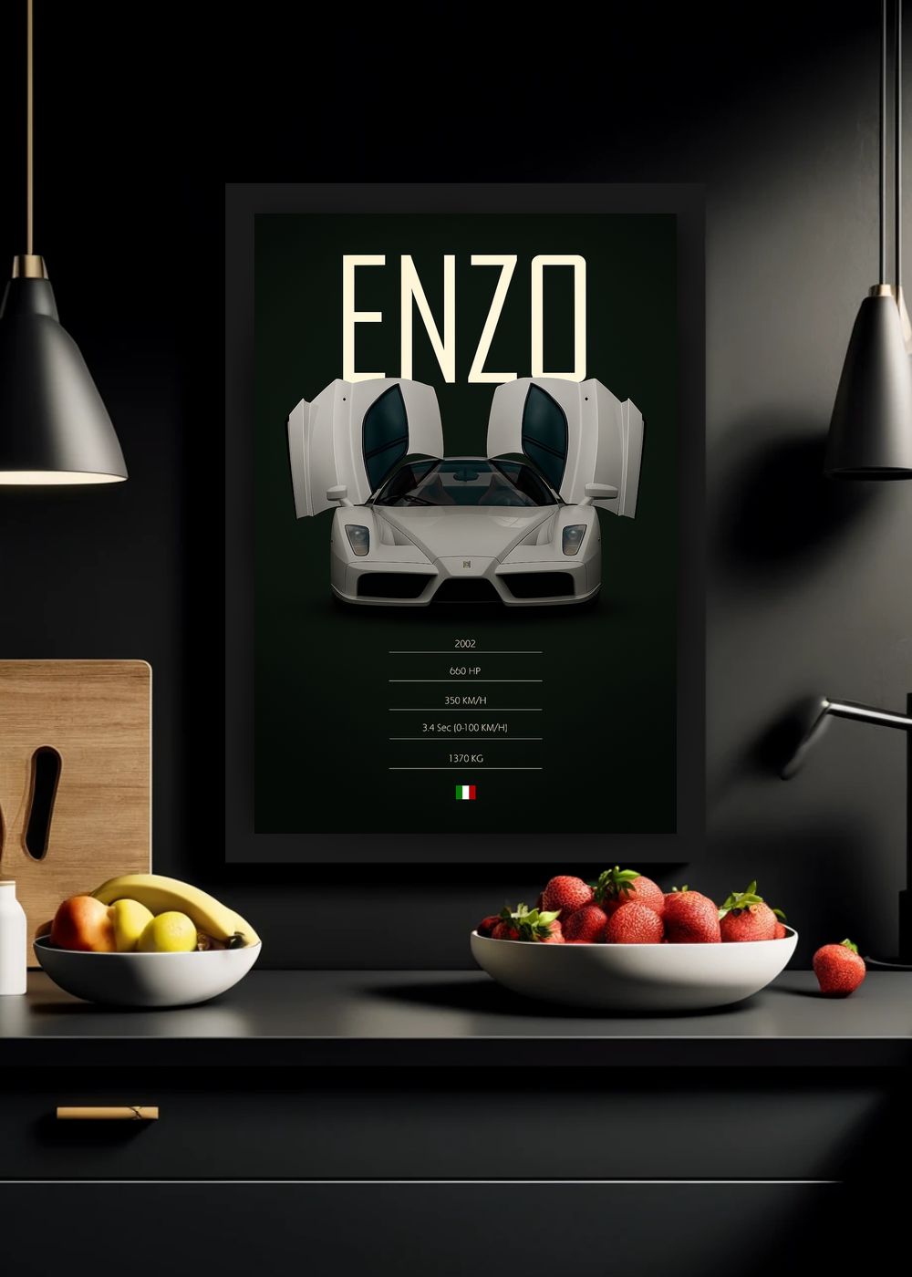 Quadro Ferrari Enzo 2002 Com Vidro e Moldura