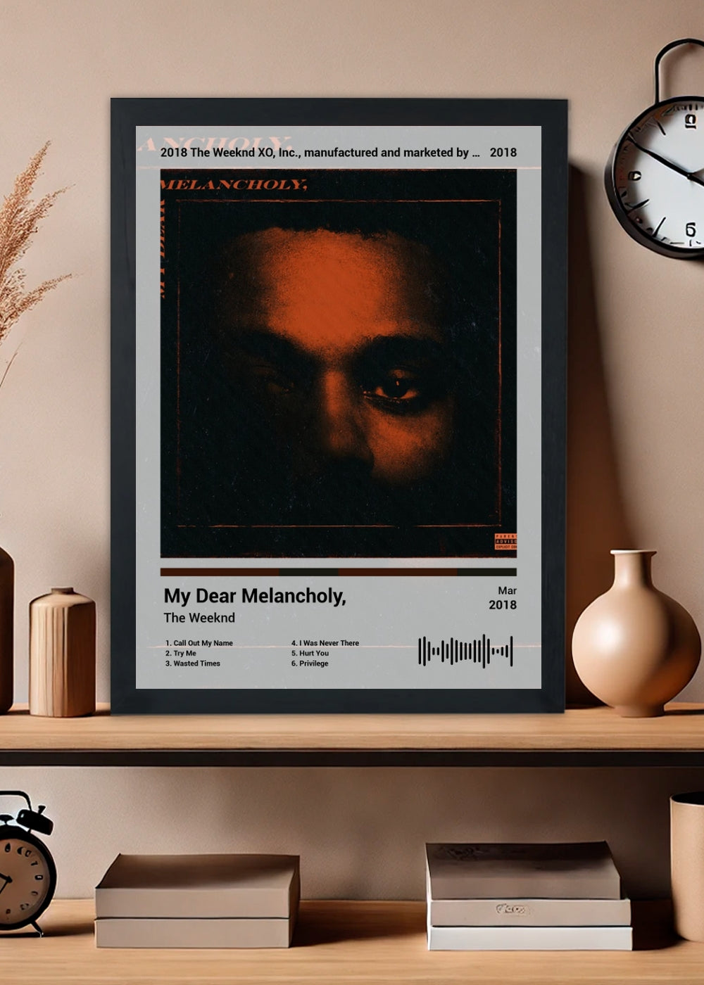 Quadro The Weeknd My Dear Melancholy, (Light) Com Vidro