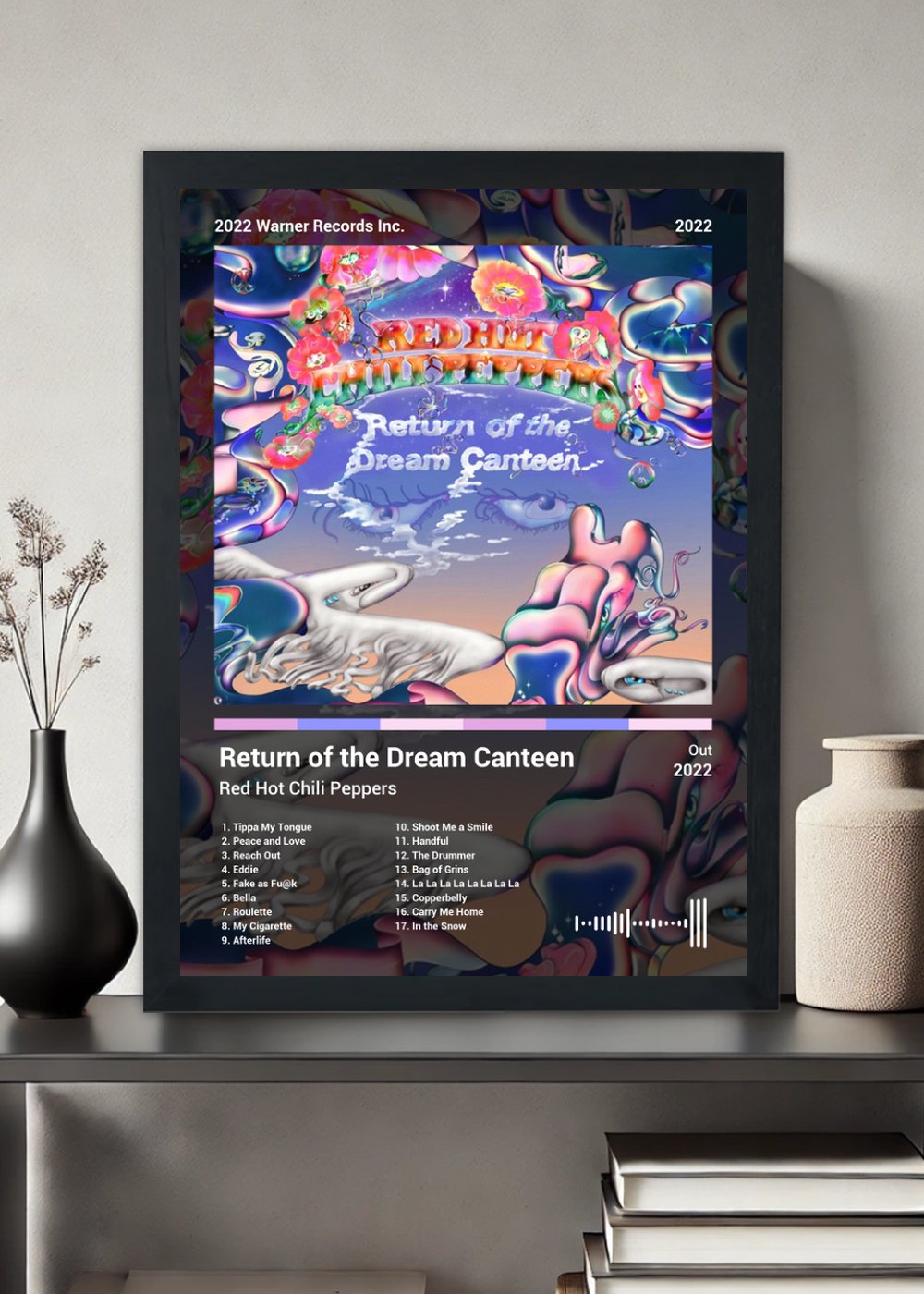 Quadro Red Hot Chili Peppers Return of t... (Dark) Com Vidro