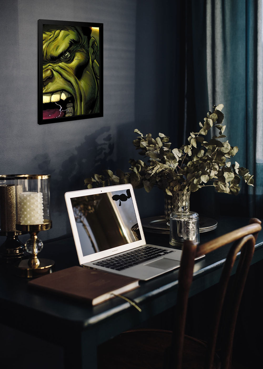 Quadro Heroi Marvel - Hulk agressivo - Com vidro