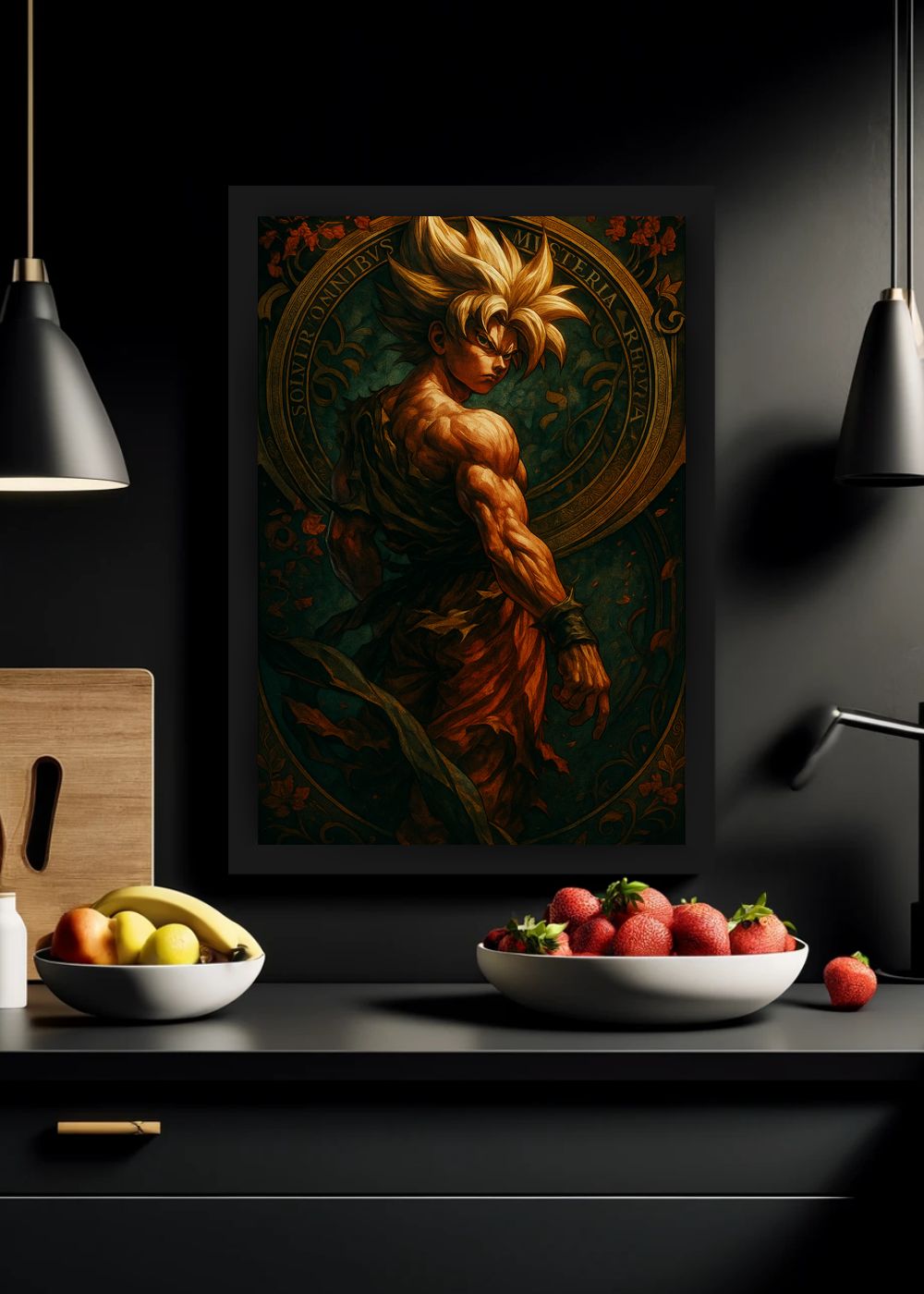 Quadro Goku Kakaroto Dragon Ball Com Vidro e Moldura