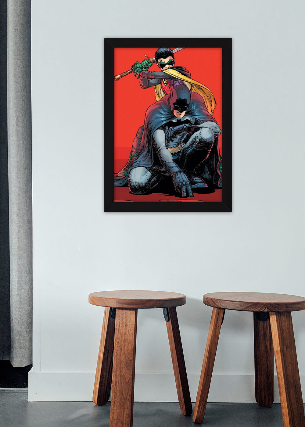 Quadro Decorativo Robin e Batman - DC - Com vidro