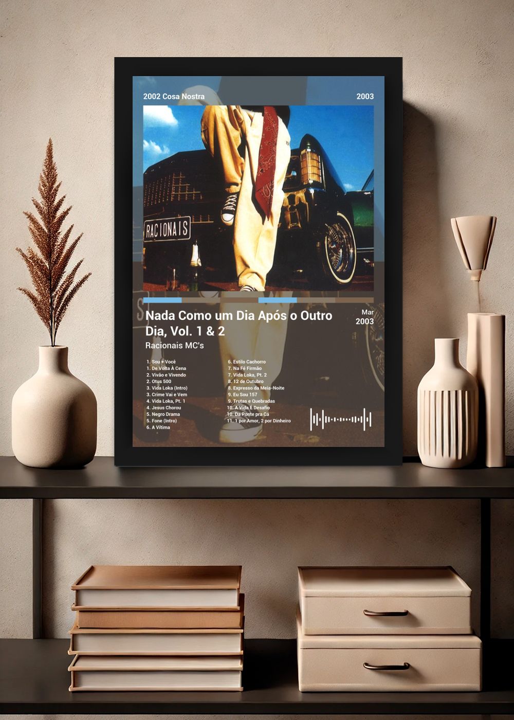 Quadro Racionais MC's Nada Como um Di... (Colored) Com Vidro