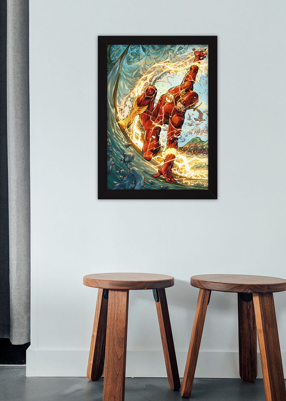 Quadro Decorativo Heroi DC - The Flash - Com vidro