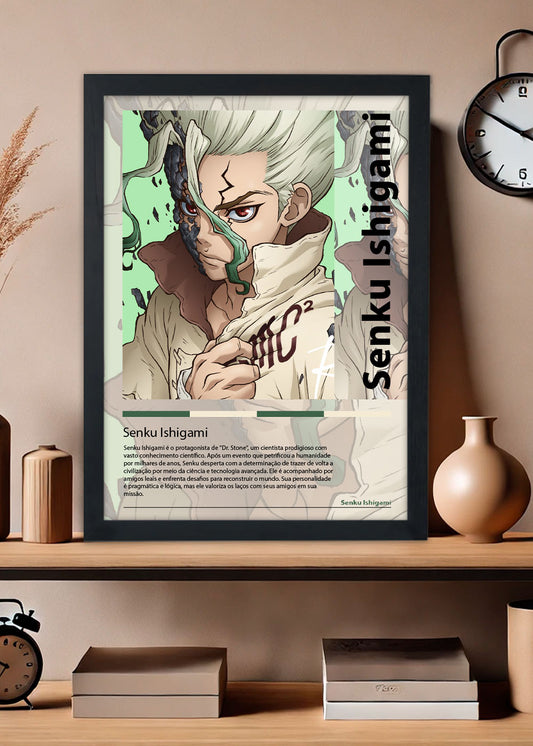 Quadro  Senku Ishigami - Dr. Stone - Com vidro