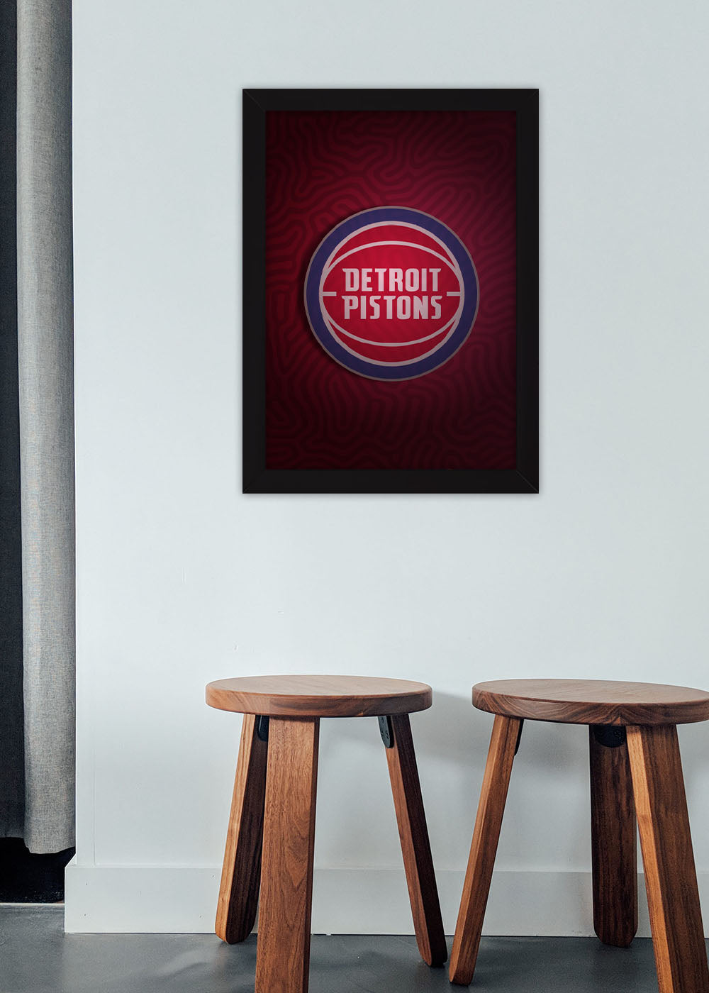 Quadro Decorativo Detroit Pistons 2023 - Com vidro