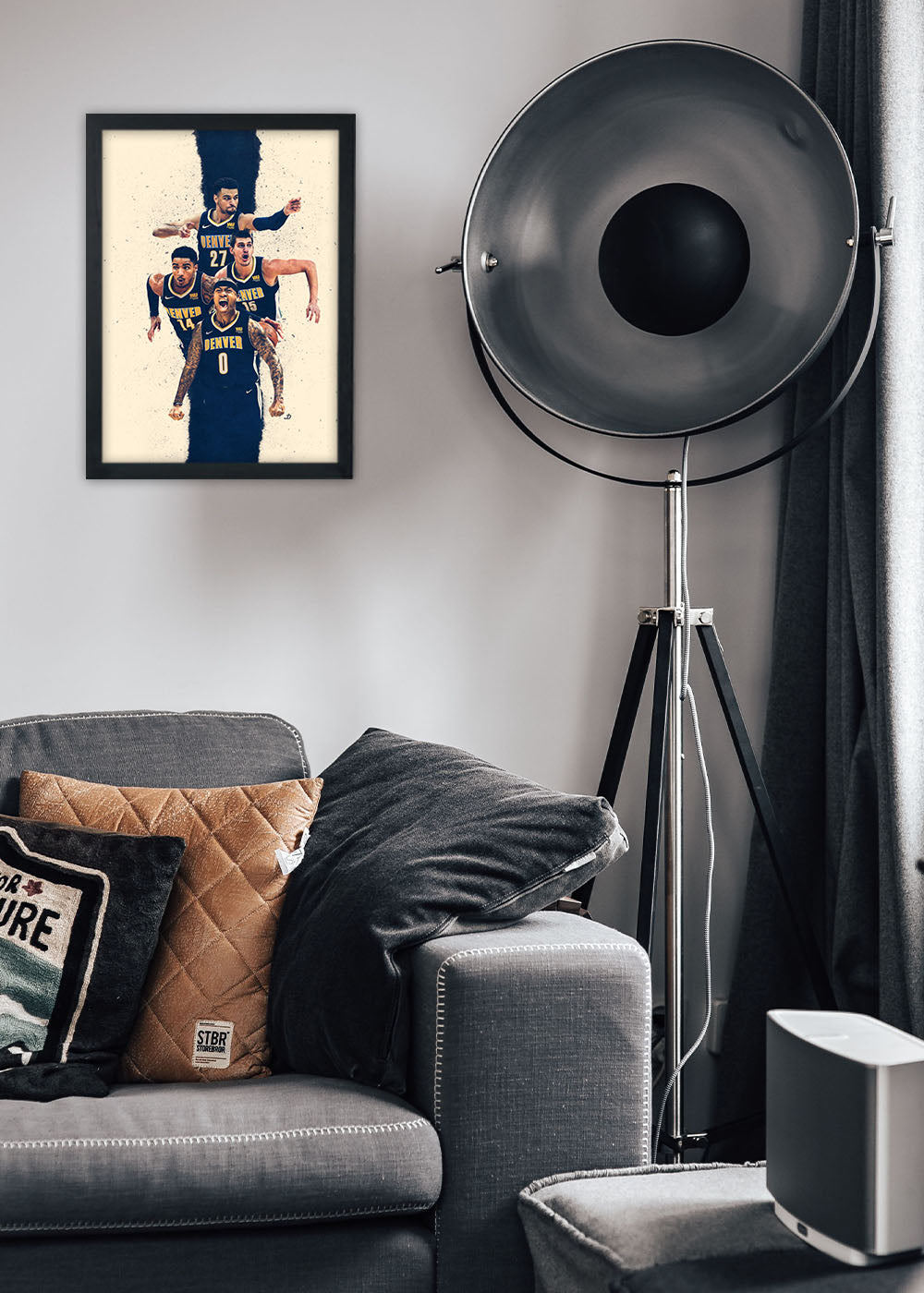 Quadro Decorativo Denver Nuggets 2018 - Com vidro