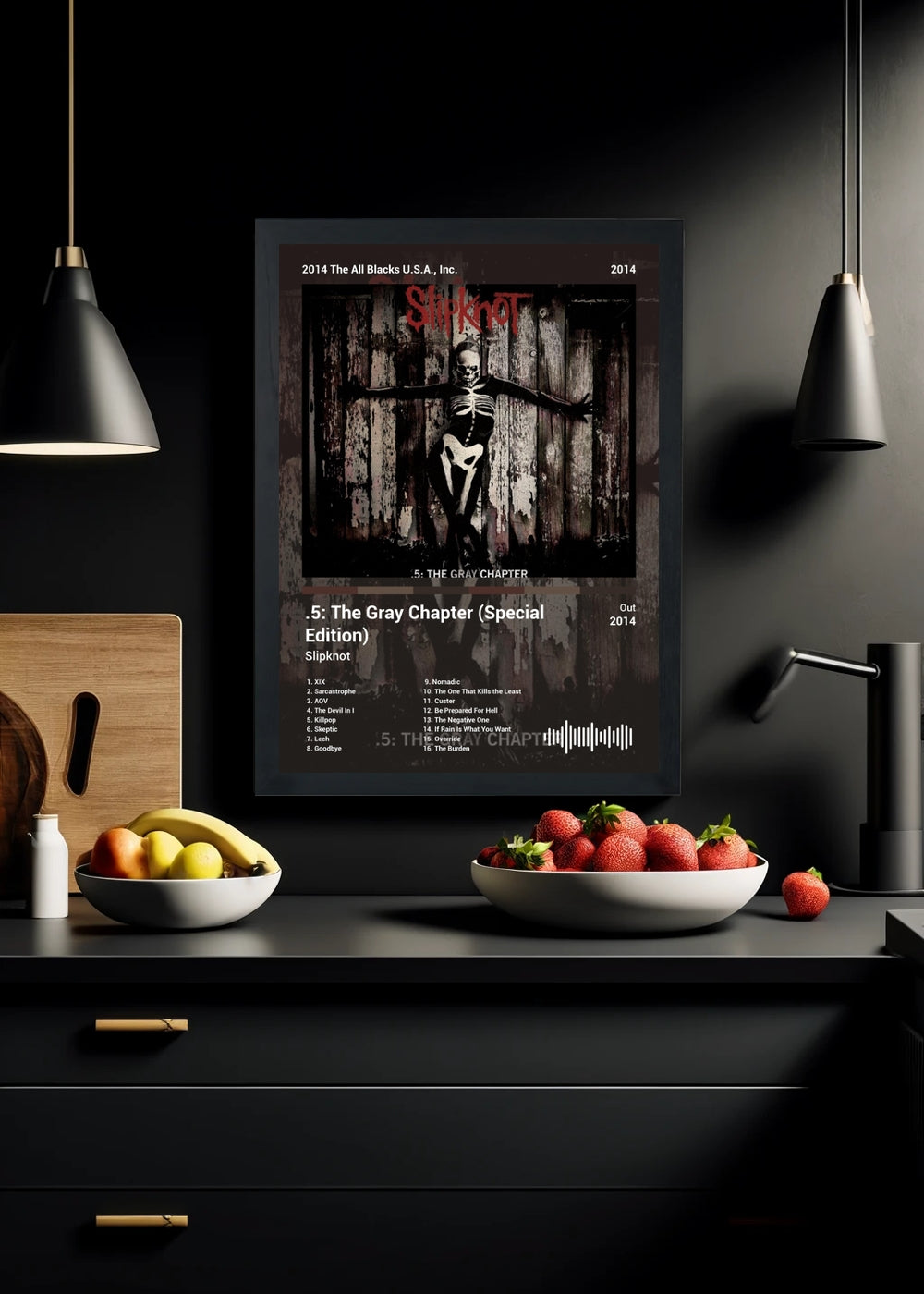 Quadro Slipknot .5: The Gray Chapter ... (Colored) Com Vidro