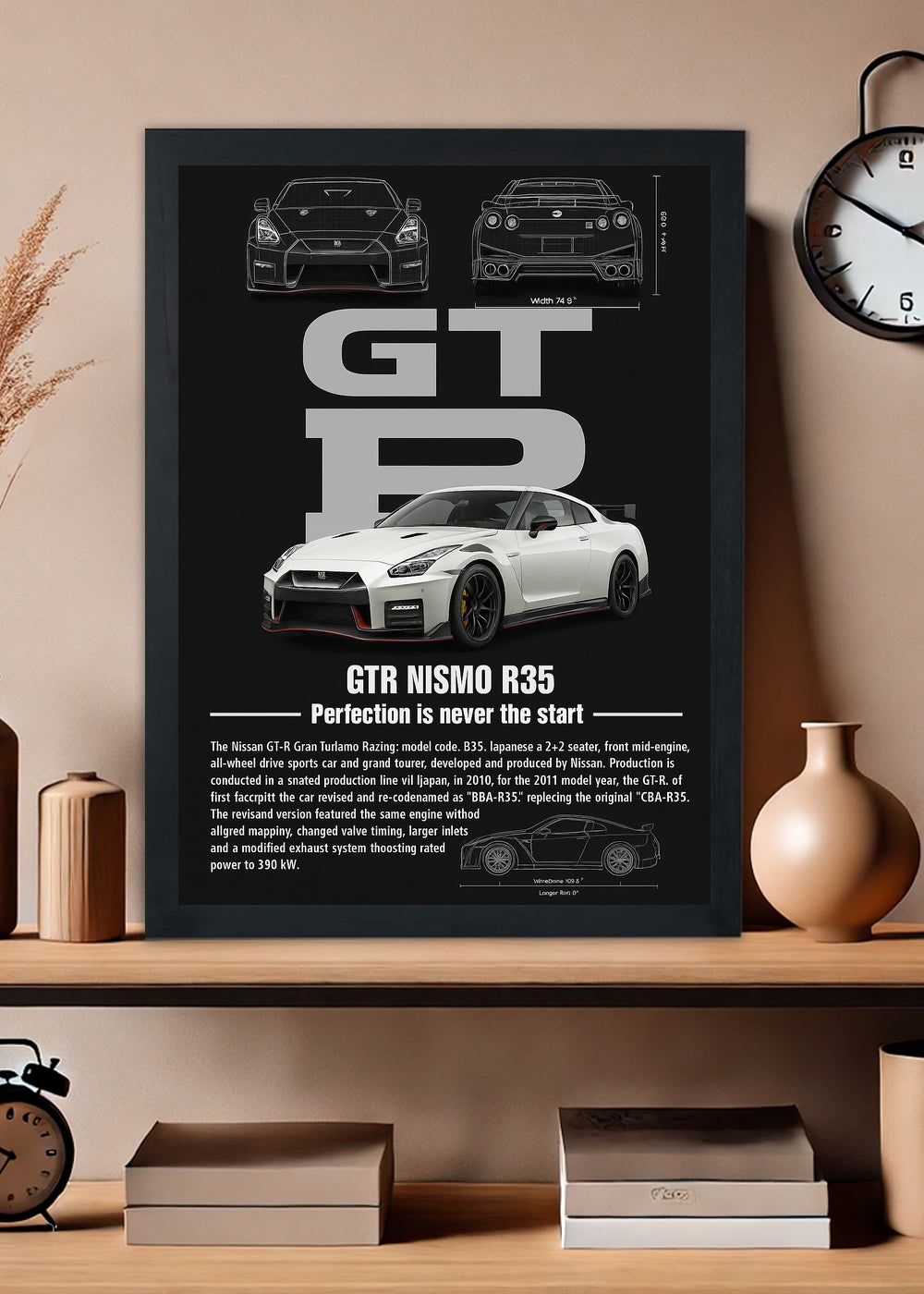 Quadro decorativo GTR Nismo R35 – Com vidro