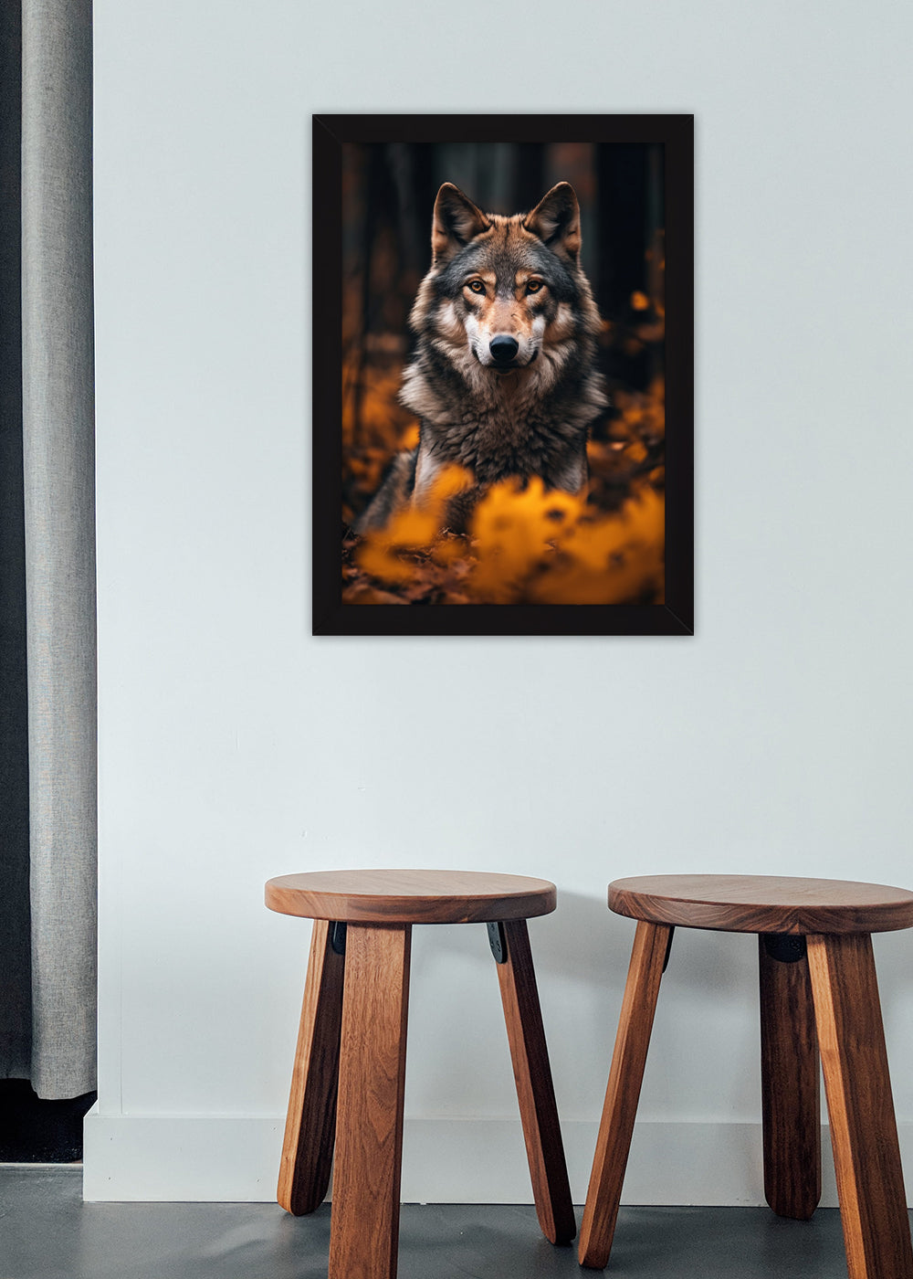 Quadro Decorativo O olhar assustador - Com vidro