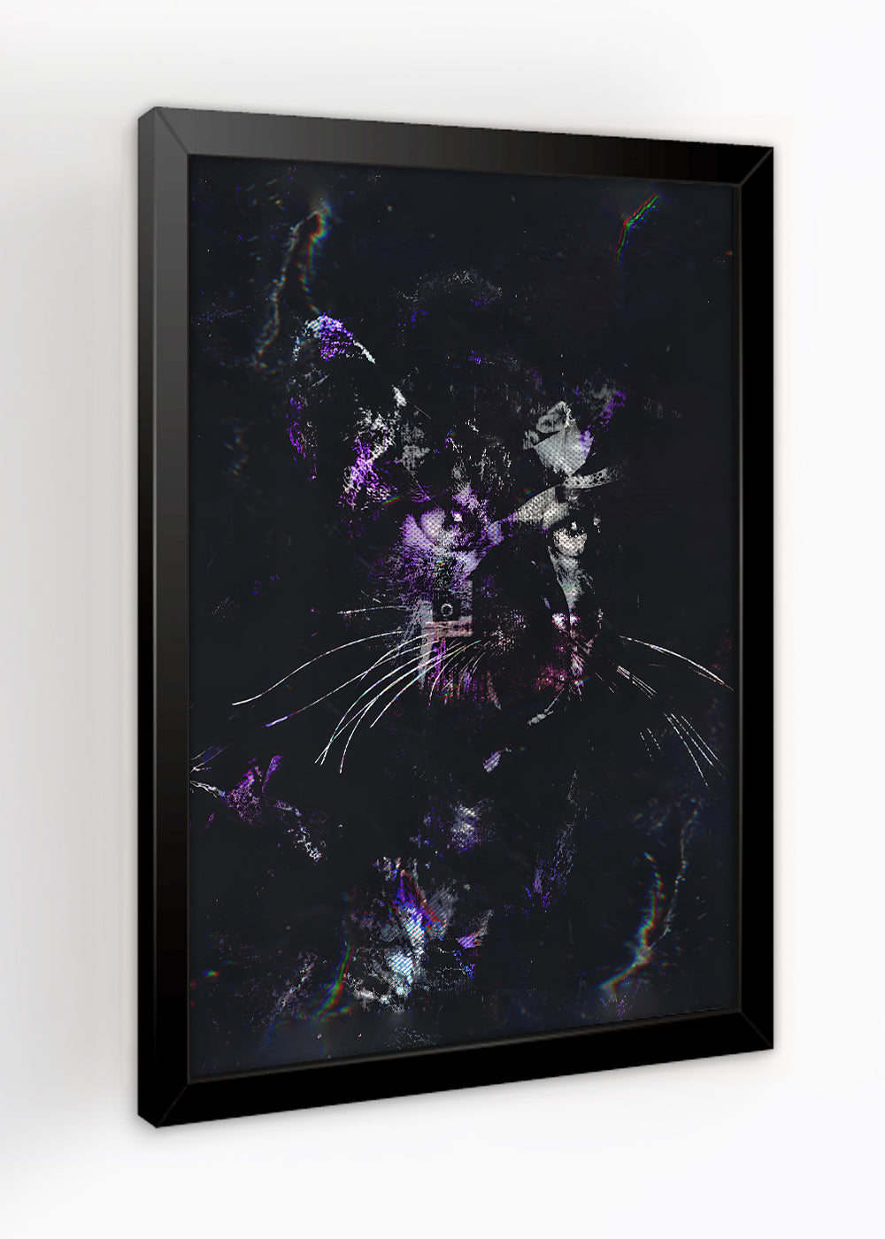 Quadro Decorativo O gato misterioso - Com vidro