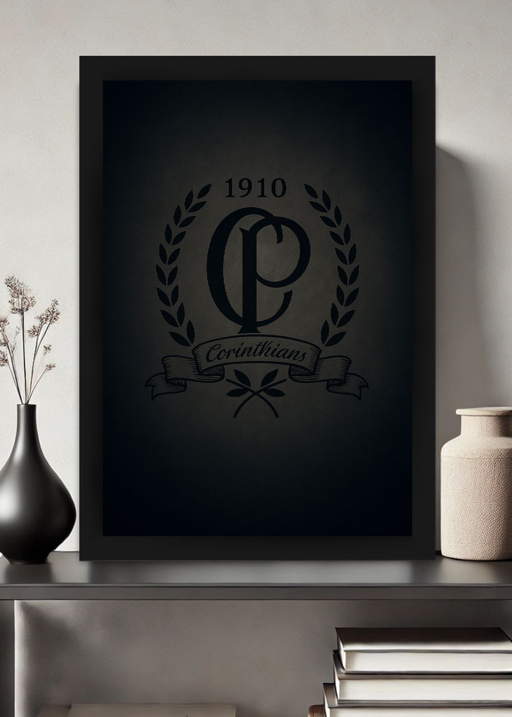 Quadro Corinthians 1910 Retro Com Vidro e Moldura
