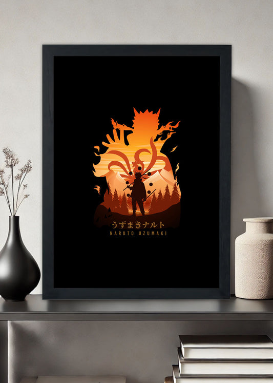Quadro Decorativo Naruto shippuden Naruto Uzumaki Com vidro