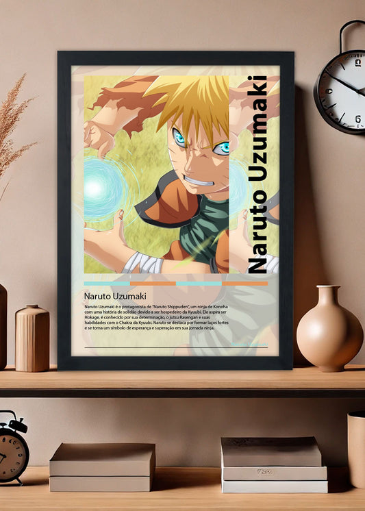 Quadro Naruto Uzumaki -  Naruto Shippuden - Com vidro