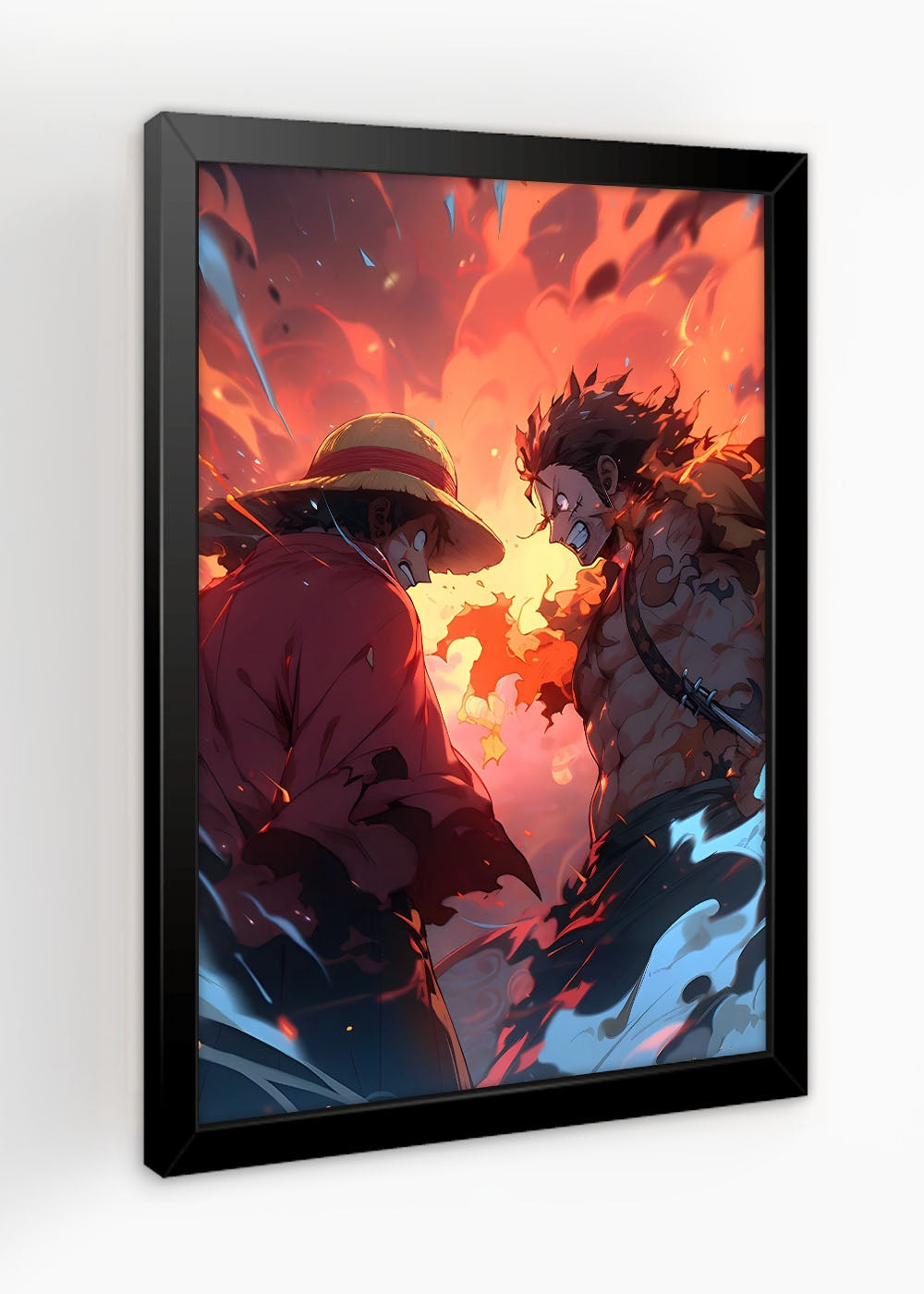 Quadro Decorativo One Piece - Luffy and Ace- Com vidro
