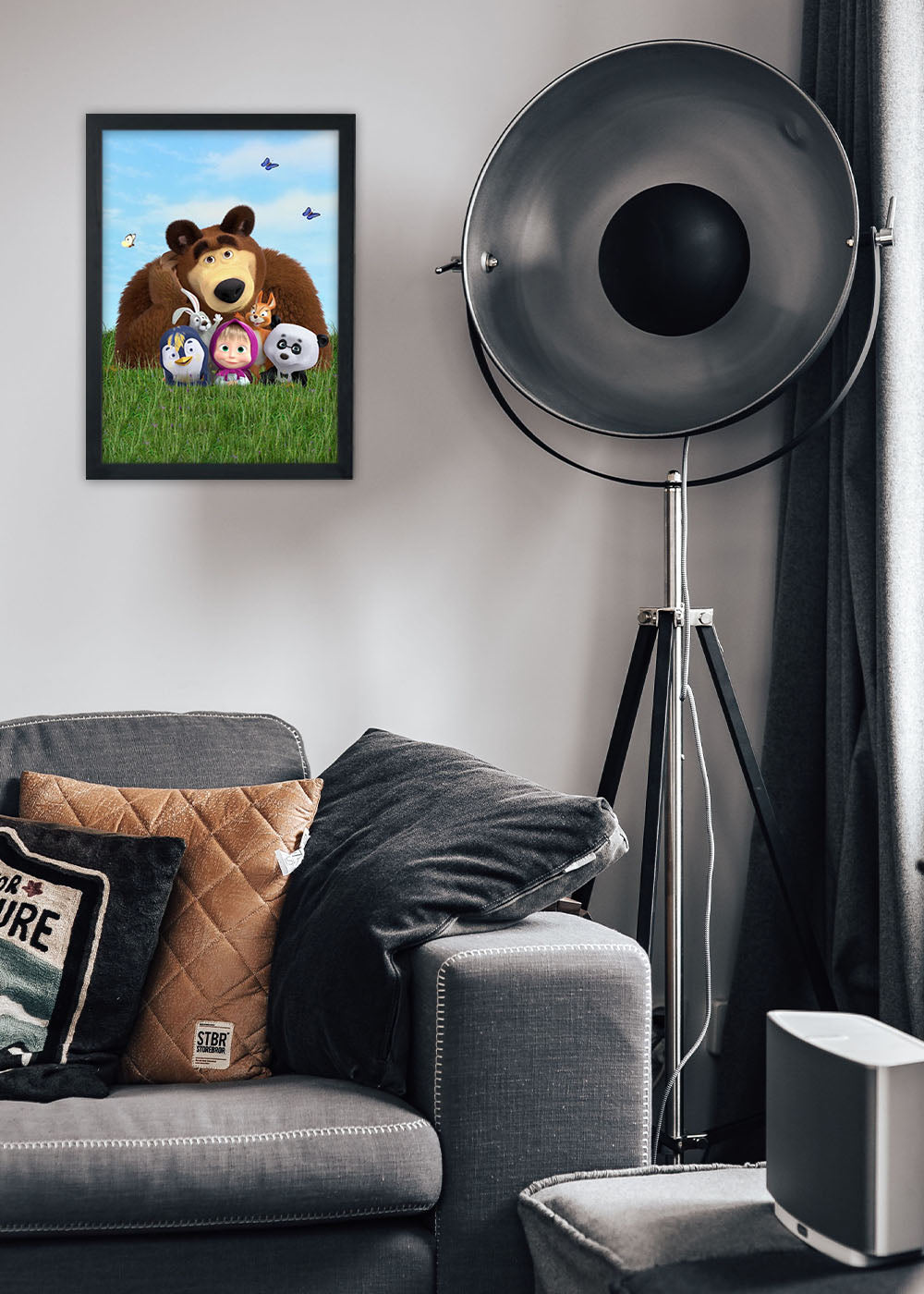Quadro Decorativo Masha e o Urso - Com vidro