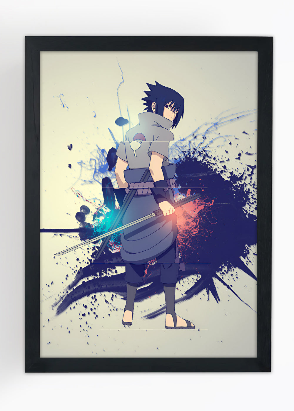 Quadro Decorativo Sasuke - Naruto - Com vidro