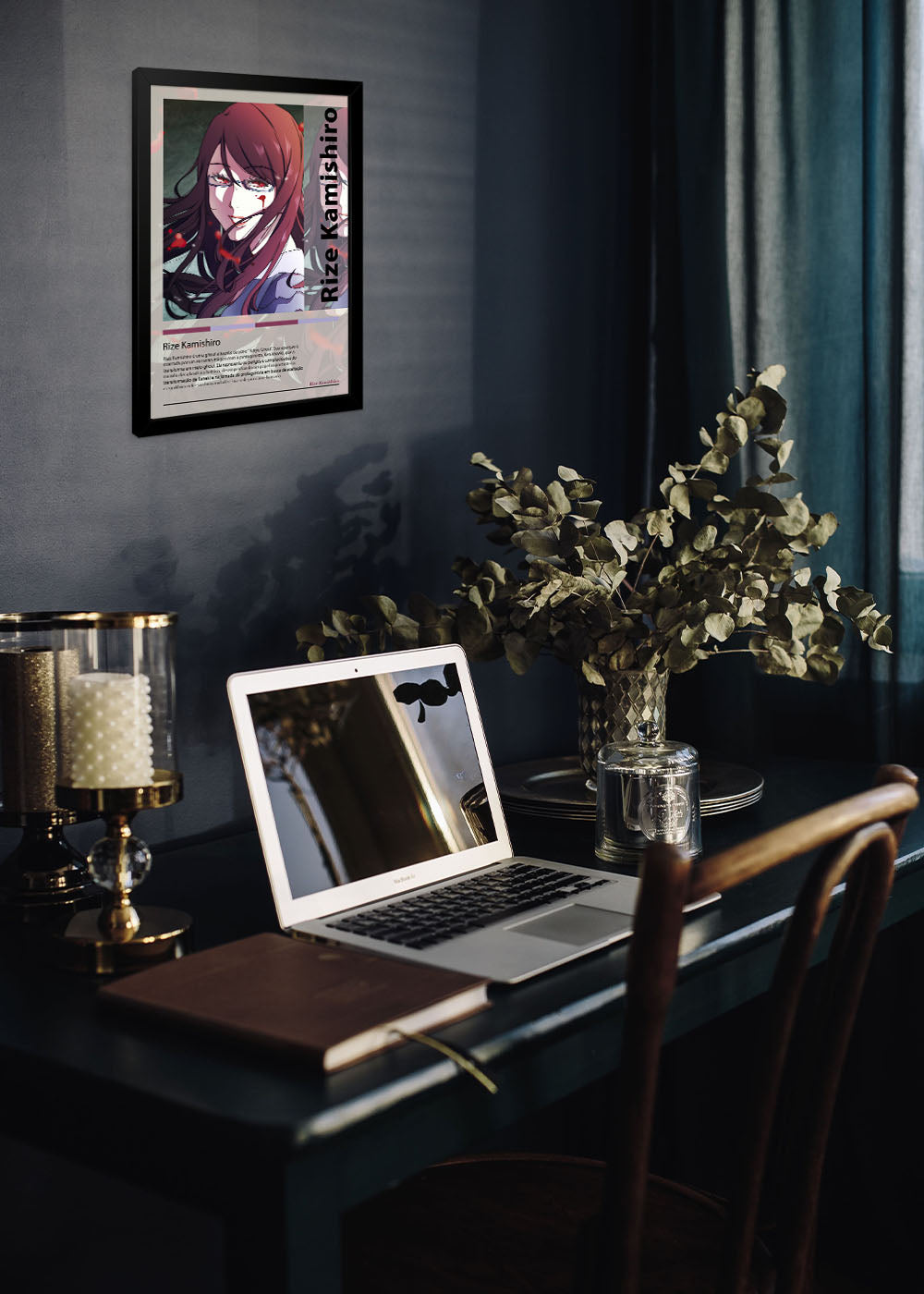 Quadro Decorativo Rize Kamishiro - Tokyo Ghoul - Com vidro