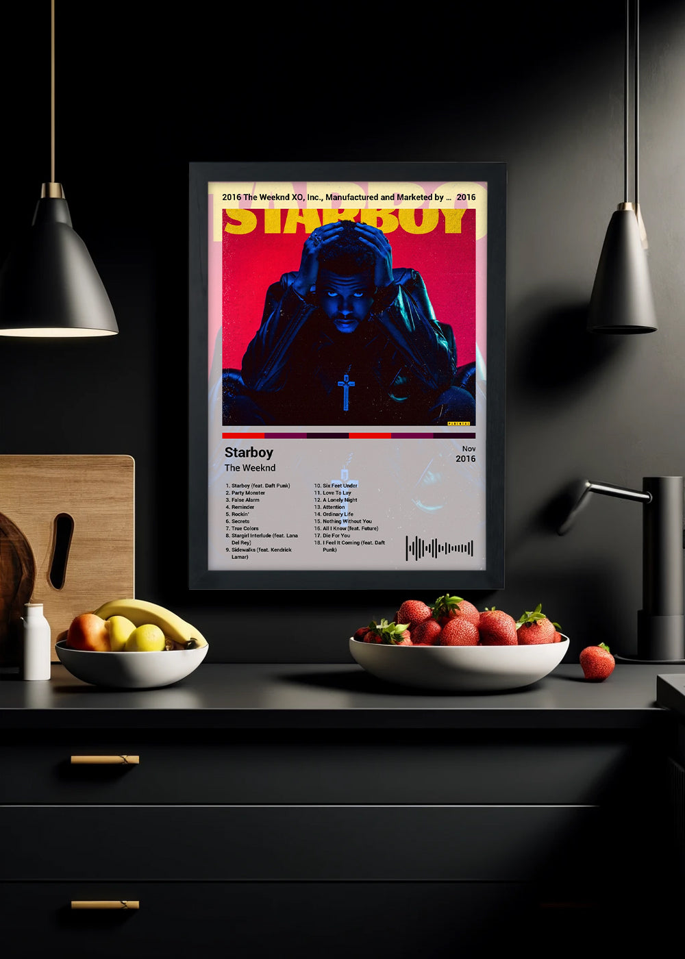Quadro The Weeknd - Starboy (Light) - Com Vidro