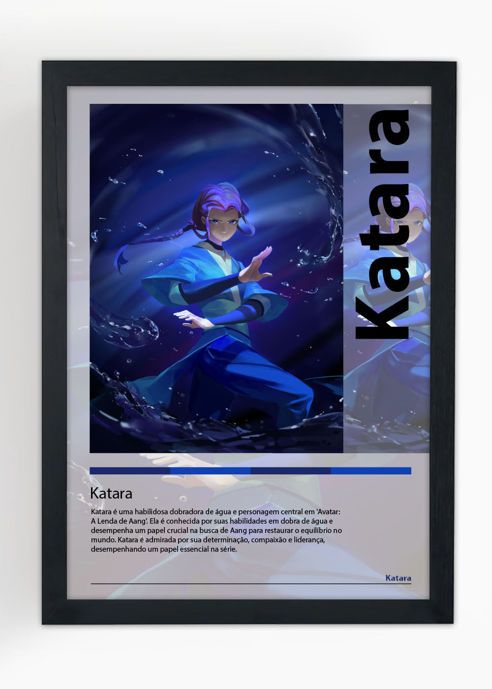 Quadro Decorativo Katara Avatar: A Lenda de Aang - Com vidro