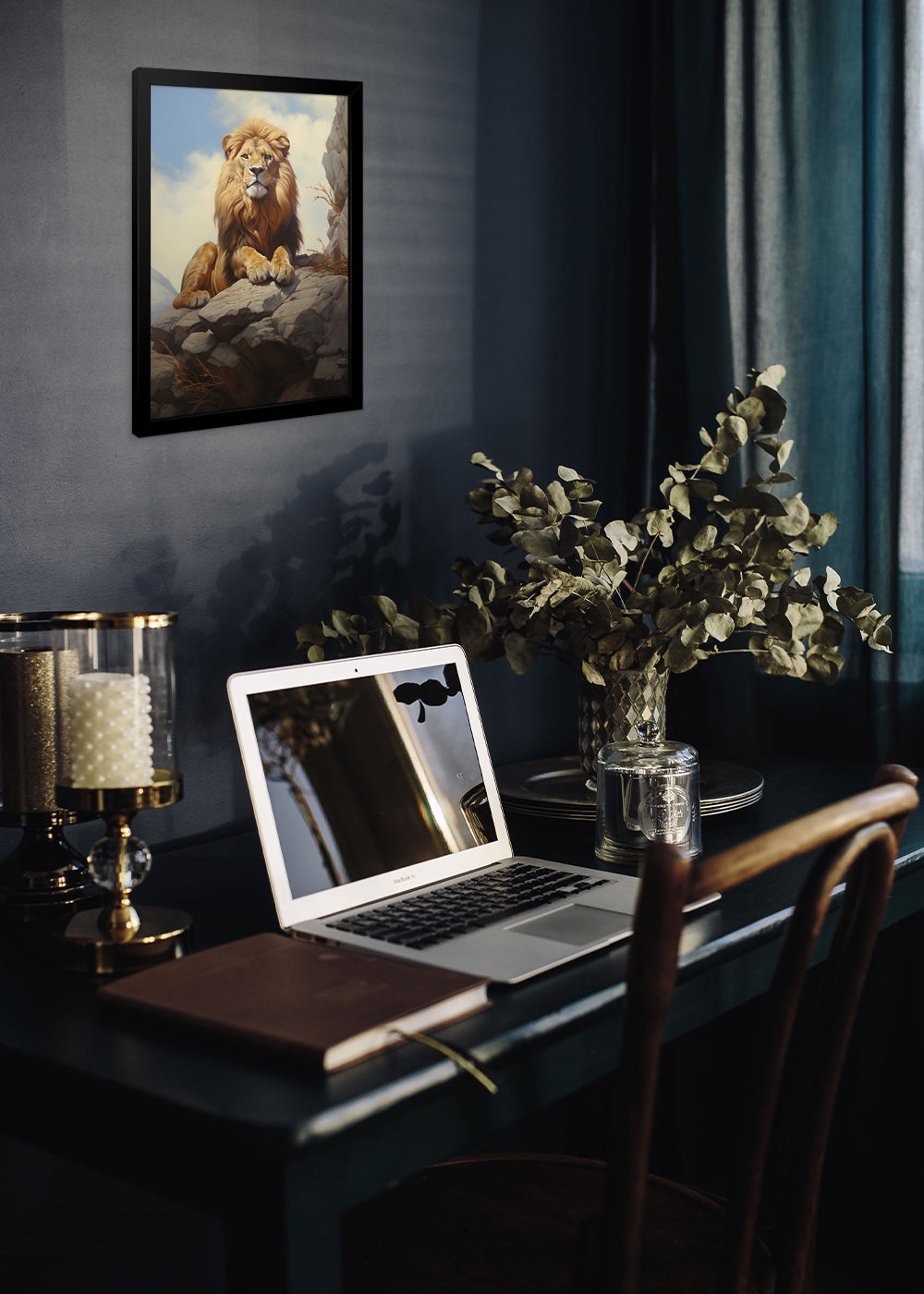 Quadro Decorativo O rei de todos - Animais - Com vidro