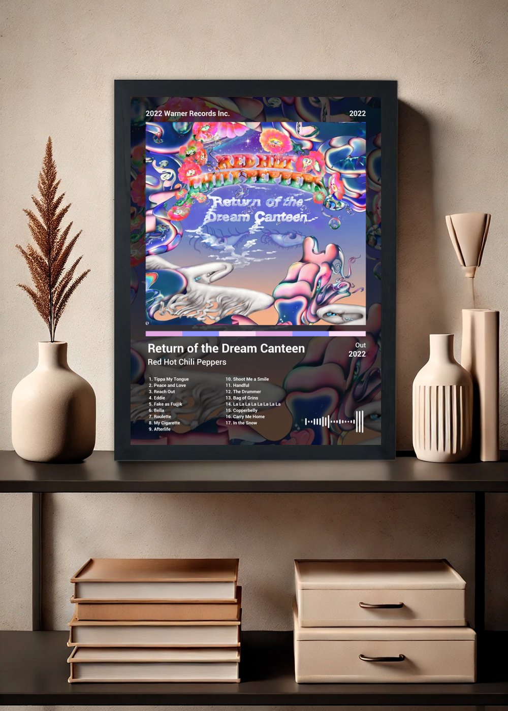 Quadro Red Hot Chili Peppers Return of t... (Dark) Com Vidro