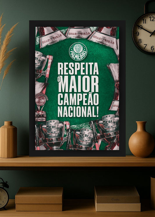Quadro Com Vidro Palmeiras Respeita o Maior com Moldura
