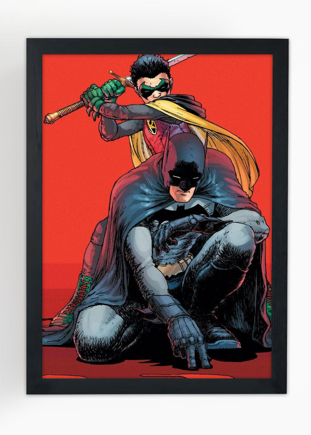 Quadro Decorativo Robin e Batman - DC - Com vidro
