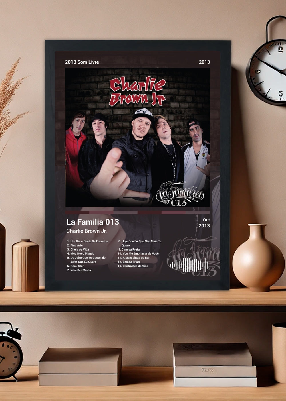 Quadro Charlie Brown Jr. La Familia 013 (Colored) Com Vidro