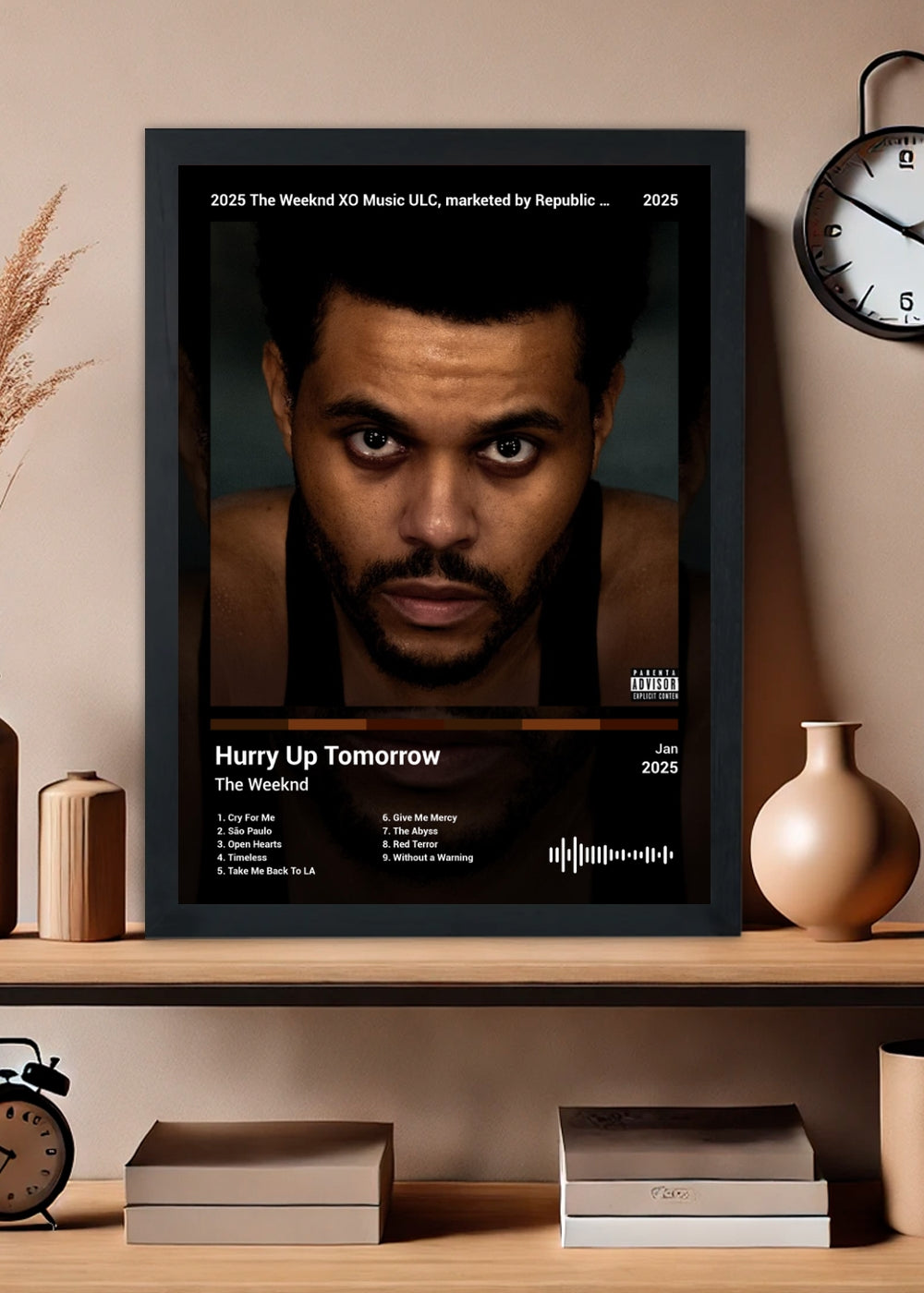 Quadro The Weeknd Hurry Up Tomorrow (Dark) Com Vidro