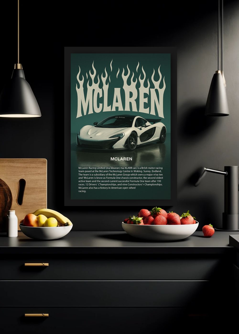 Quadro Decorativo McLaren P1 Lenda das Ruas Com Vidro