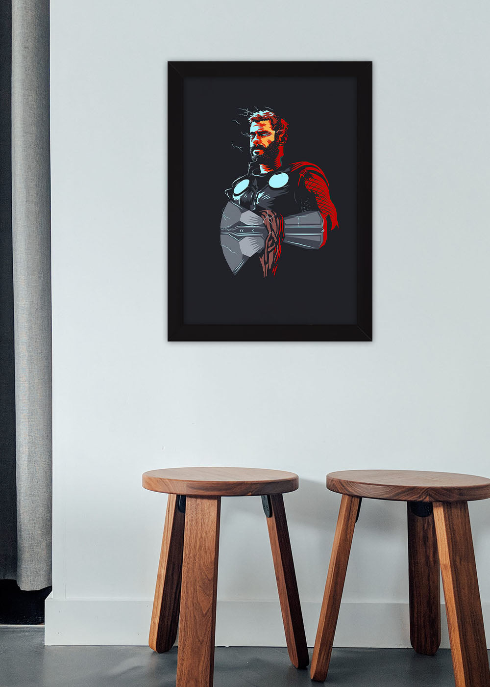 Quadro Decorativo Deus do Tovão - Marvel - Com vidro