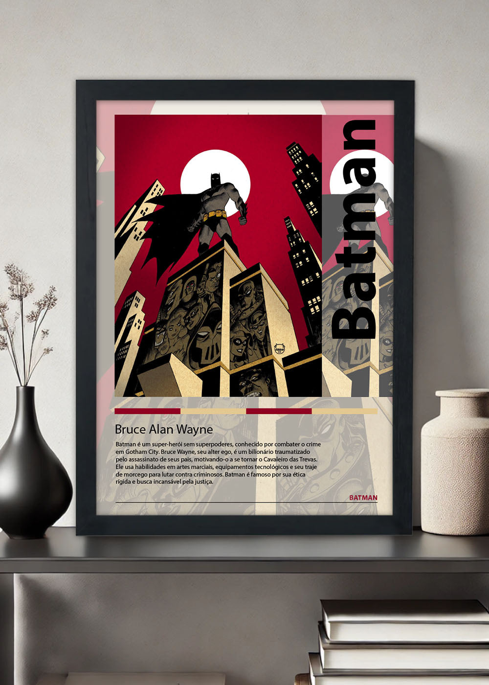 Quadro Red Batman - Com vidro