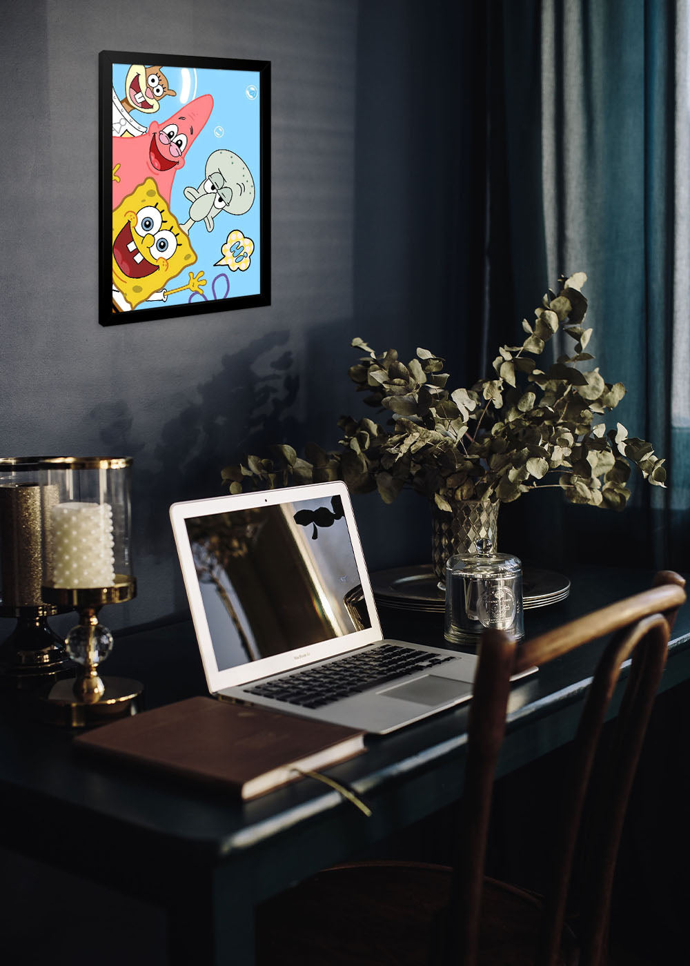 Quadro Decorativo Turma do Bob esponja - Com vidro