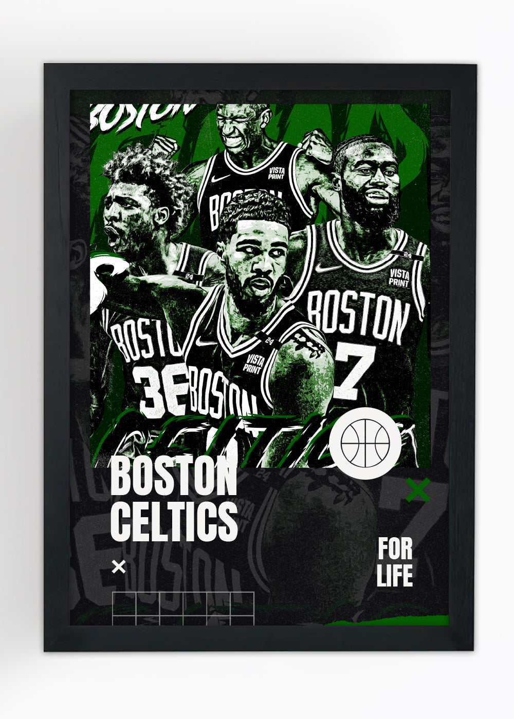 Quadro Boston Celtics For Life - Com vidro