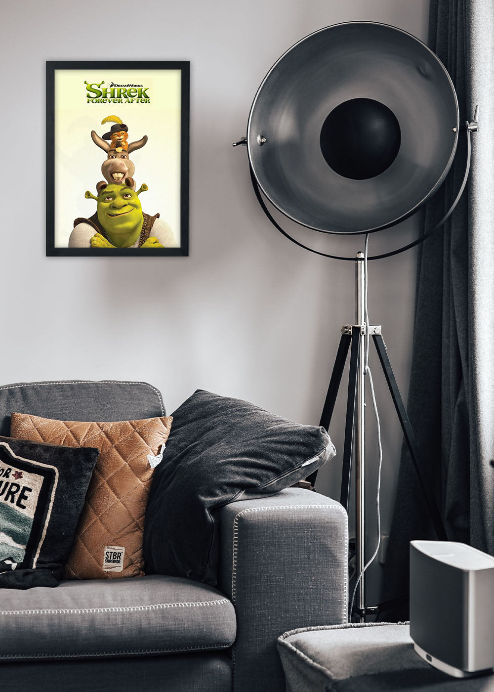Quadro Decorativo Shrek e seus amigos - Com vidro