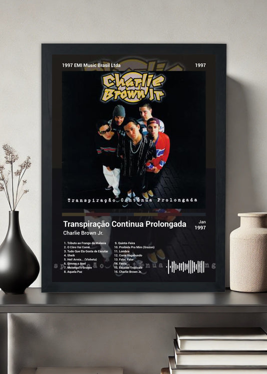 Quadro Charlie Brown Jr. Transpiração... (Colored) Com Vidro