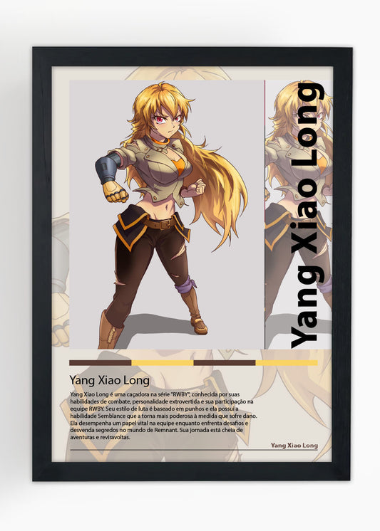 Quadro Decorativo Yang Xiao Long - RWBY - Com vidro